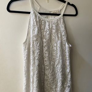 White Lace Racer Back Top